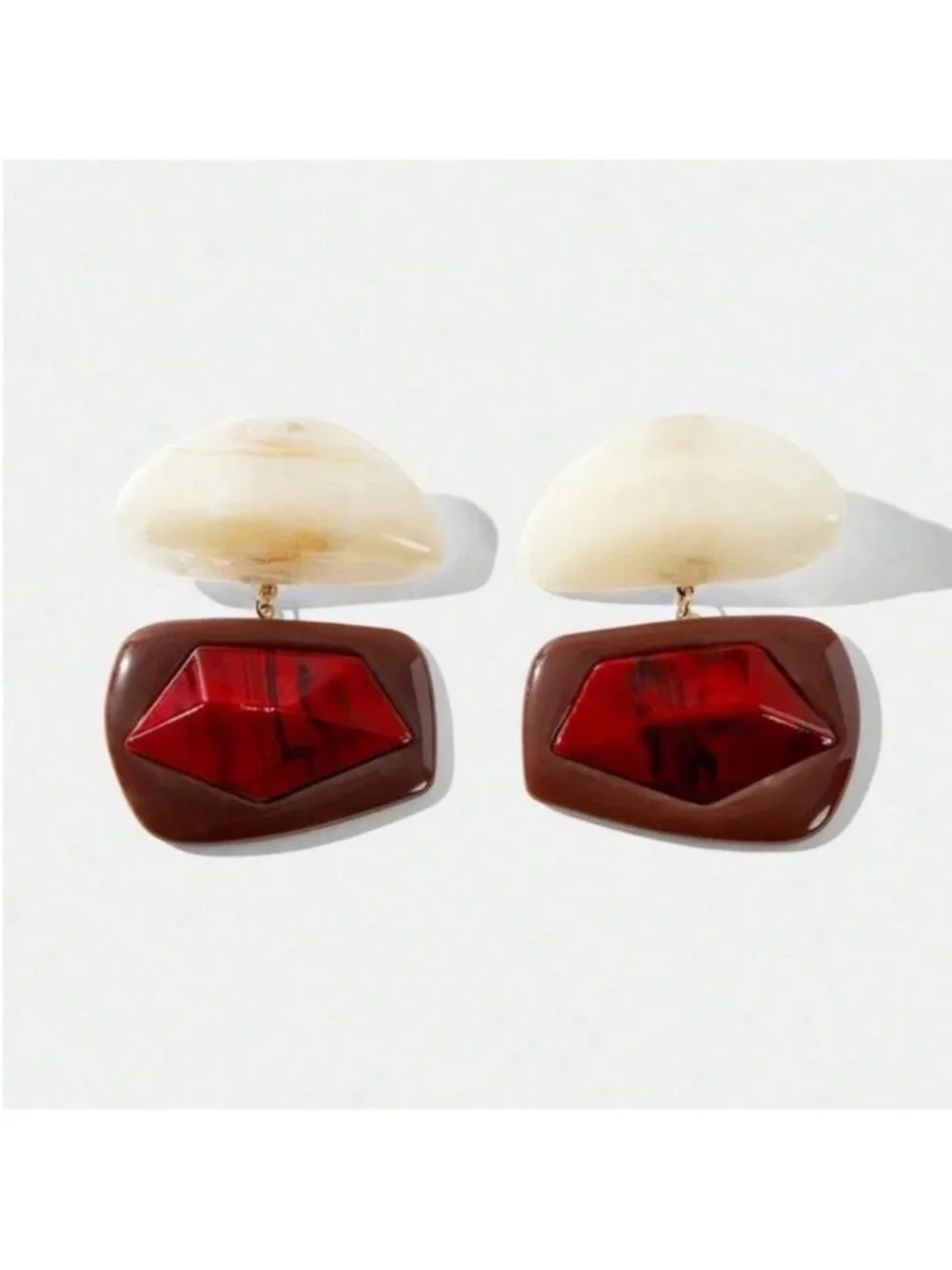 New! Zara Geometric Resin Statement Earrings (1028) NWOT